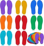 Deekin 8 Pairs Feet Markers Colorful Spot Markers Footprint Shaped Floor Markers Non Slip Rubber Carpet Markers for Kids Home School Classroom Physical Education Learning, 7 Colors