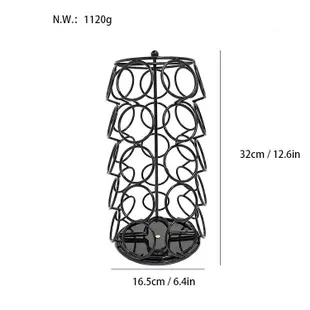 可旋轉咖啡膠囊 Pod Dolce Gusto 咖啡架 35 杯塔架 Pod K 杯架黑色展示膠囊架