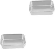 Alipis 2pcs Baking Tins Set Stainless Steel Chiffon Cake Tin Baking Tray Cupcake Pan Oven Safe Dish