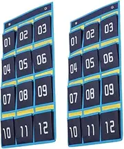 SOPOTUTU 2 Pcs Hanging Phone Storage Organizer Versatile Classroom Cell Phone Holder with Multiple Slots Soft Nonwoven Fabric Wall Hanging Bag for Keys Cards and Items