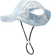 Dog Baseball Caps - Adjustable Fisherman's Hat for Cats - Adjustable Drawstring Cat Sunbonnet with Ear Holes Breathable Sun Protection Pet Accessories for Terriers & Travel