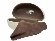 NEW Coach Cream White Hard Clamshell SUNGLASSES Case