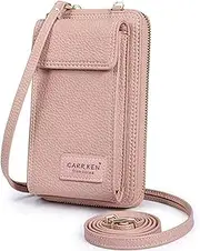 Women Purse Leather Cellphone Holster Wallet Case Mini Small Crossbody Shoulder Bag Messenger Pouch Ladies Handbag Clutch Phone Pockets for iPhone 8 Plus Xs Max X Xr 7/6 Plus Samsung S10+ (Pink)