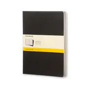 Moleskine Cahier Soft Cover Notebook Grid Set X-Large (Black) [3-Pieces]
