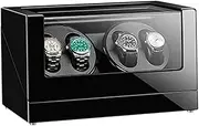 [CFZSALK] Watch Box Automatic Watch Winder Box 4 for Automatic Watches Wooden Piano Finish Quiet Motor 4 Rotation Mode Setting Fit Lady Man Watches Watch Case KeYJ