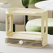 2-Tier Desk Organizers & Dispensers，Mail Holder for Office Desk Organization，Kitchen Spice Rack or Bathroom Countertop Organizer, for Teachers, Classmates, and Friends, Beige