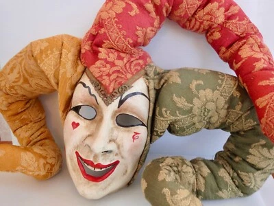 Beautiful ITALIAN CERAMIC FACE MASK "JESTER"made inVENICE ITALY HAND MADE Signed