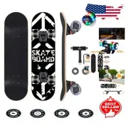 Beginner-Friendly 31-Inch Skateboard with PU Flashing Wheels & Sturdy Maple Deck