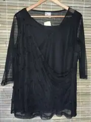 New Tags Taking Shape TS Black Pom Pom Top Size S