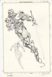 X-0 Manowar and Solar Man of the Atom Original Comic Art Valiant Comics by Bart