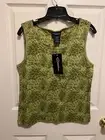 CATALINA LADIES DARK OLIVE SKIN PRINT TANK TOP SIZE LARGE 12/14 NWT VINTAGE