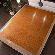 Snaweo Sum mer Cool Bed Mat, Breathable Home Woven Cooling Mat, Bamboo Sleeping Mat, Bamboo Cooling Mattress Topper, Rollable Cooling Mat for Living Bedroom Floor(160x200cm/63x79in)