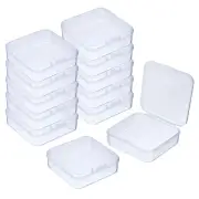 24Pcs Small Plastic Beads Storage Containers with Lids (Square, 2.6x2.56x0.79In)