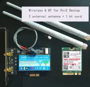 M.2(NGFF) Wireless Bluetooth to PCI-e Adapter antenna fr Desktop intel 7260 8260