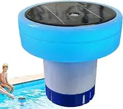 Pool Ionizer - Light Up Chlorine Holder, Chlorine Tablets Floater | Solar Pool Chlorine Floater, Floating Water Cleaner and Purifier, Floating Pool Chlorine Dispenser with RGB Solar Lights for Garden