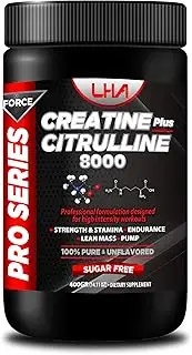 Creatine + Citruline 8000 by LHA 400g Strenght & Stamina, Endurance, Lean Mass, Pump (Unflavored)