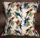 Tropical Birds Jungle Parrots Aviary Island Beach Handcrafted Pillow Cover Sham
