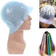 Silicone Hair Styling Coloring Cap + Hook Needle Color Dye Highlighting Dye C_se