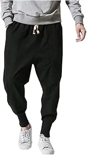 [LifeHe] Men Linen Drop Crotch Wide Leg Baggy Harem Pants