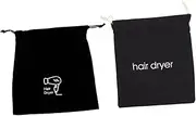 2pcs Canvas Hair Dryer Bag Safe Storage Pouch Drawstring Multifunctional Home Organizer