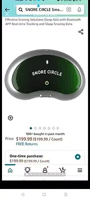 SNORE CIRCLE Smart Throat Anti Snoring Device Pro - Prevents Sleep Apnea & Stop