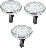 ULTECHNOVO 3 Sets Car Luminous Clock Pocket Clock Mini Adhesive Clock Auto Mini Dashboard Clock Analog Clock Mini Vehicle Clock Car Dash Clock Automatic Auto Clock for Dashboard White