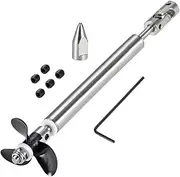 uxcell 4mm Drive Shaft w Propeller and Universal Joint for RC Boat, L130mm Shaft, L80mm Sleeve, D36mm Propeller, Fit for 3mm Motor Shaft