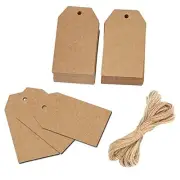 100 Pcs Christmas Gift Tags with String Kraft Paper Vintage Wedding Hang Brown