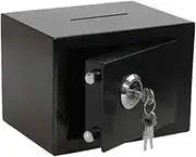 Safe Box Steel Security Safe And Lock With Electronic Keypad Fireproof Home Dual System Secure Cash Jewelry(Black with hole)