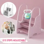 Toddler Step Stool Adjustable Standing Tower 2/3 Step Ladder Kids Counter Stand