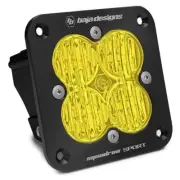 Baja Light Pod Black Flush Mount Squadron Sport Work Pattern Amber Lens