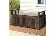 Gardeon Outdoor Storage Bench Box Wooden Garden Toy Tool Shed Patio Furniture Charcoal
