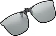 [Generic] Ströme Sunglasses to Clip Anti-UV Glasses, Anti-Reflective Sun Protection, Lightweight Sunglasses for Clamping After Glasses, Folding Design, Comfortable Adjustment for C
