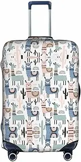 [FSCEV] Llama Alpaca Cactus Trolley Suitcase Protective Cover Business Travel Luggage Protector Fashion 18-32 Inches, White, S