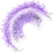 [FUTUREORYY] 50pcs Lavender Drawstring Bags Small Mesh Pouches for Jewelry Candy Party Favors Elegant Organza Sachets with Convenient Closure for Weddings Special Events