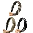 Lady Hair Hoop Knot Plaids Headband Elastic Hair Accessories for Women Makeup