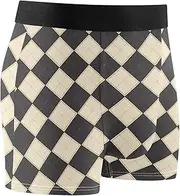 [FRODOTGV] Black Beige Checkerboards Mens Boxer Brief Shorts Athletic Underwear for Men Underware Boxer Para Hombre