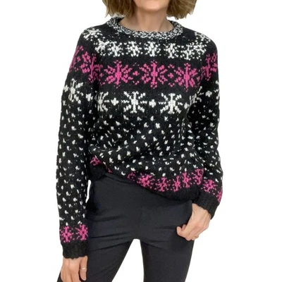 J.Crew Jacquard Snowflake Sweater Sz S New $168 Relaxed Chunky Knit Wool Alpaca