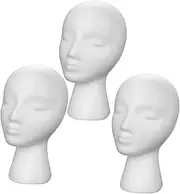 minkissy 3Pcs Hat Display Holders Mannequin Heads Realistic Hat Stand Organizer for Home Shop for Showcasing Hats Scarves Accessories Style