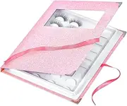 16 Paris Eyelash Storage Book Portable Eyelash Organizer Holder Case Make Up Display Catalog Lash Container Box Glitter Cover Lash Empty Case (Rose Gold)