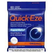 Quick-Eze Rapid Relief Original 5 x 12 Chewable Antacid Tablets