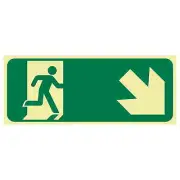 Exit Sign - Running Men Arrow Bottom Right | Exit and Evacuation Signs