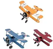 TTKBHHQ 3pc Vintage Metal Planes Model Iron Retro Aircraft Glider Biplane Pendant Model Airplane kids ToyChristmasHome DecorOrnamentDesktop Decoration