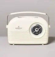 RETRO PORTABLE AM/FM BLUETOOTH RADIO - CREAM COLOR