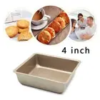 4inch Square Steel Cake Mold Pan Tins Non-stick Loaf Bread Baking Tray Moulds