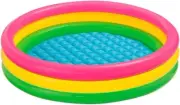 Sunset Glow Inflatable Pool, 114cm x 25cm, 3-Ring Kiddie Pool for Toddlers