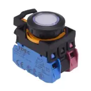 IDEC CW Series White 24V illuminated Maintained Flush Push Button Switch 1NO-1NC