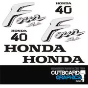 Honda 40hp 4 stroke outboard engine decals/sticker kit