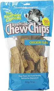 The Rawhide Express Chicken Flavored Strips/Chips Dog Chew 1-Pound