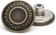 20mm GHQ Replacement Jean Tack Buttons No Sew Metal Buttons for Denims, Jeans, Jackets,12 Sets (Bronze)